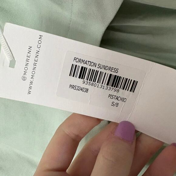 MØN RENN NWT Formation Dress in Pictachio - Picture 6 of 6